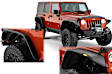 10918-07 Front and Rear, Driver and Passenger Side Fender Flares, Black Flat Style for Jeep Series