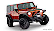 10918-07 Front and Rear, Driver and Passenger Side Fender Flares, Black Flat Style for Jeep Series