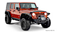 10918-07 Front and Rear, Driver and Passenger Side Fender Flares, Black Flat Style for Jeep Series