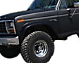 1980 Ford F-150 - Front, Driver and Passenger Side, Fender Flares, Styleside, With Screw Pocket, Tire Coverage 3.5 in., Black, Cut-Out Series