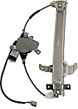 Front, Passenger Side Window Regulator, Power, With Cable Pulley at Top of Rail
