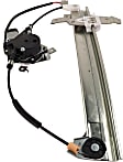 Front, Passenger Side Window Regulator, Power, With Cable Pulley at Top of Rail