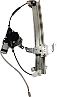 Front, Driver Side Window Regulator, Power, With Cable Pulley at Top of Rail