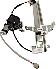 Front, Driver Side Window Regulator, Power, With Cable Pulley at Top of Rail