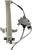 Front, Driver Side Window Regulator, Power, With Cable Pulley at Top of Rail