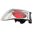 Passenger Side, Outer Tail Light, without Bulb, Halogen, Clear and Red Lens, Base Model, Sedan