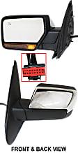 2007 Lincoln Navigator - Driver Side Mirror, Power Adjust, Heated, Chrome, Power Folding, In-housing Signal Light, No Blind Spot Feature, With Memory, With Puddle Light, No Auto-Dim