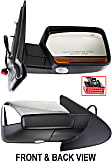 Passenger Side Mirror, Non-Towing, Power Adjust, Power Folding, Heated, Chrome, In-housing Signal Light, With memory, With Puddle Light, No Auto-Dimming, No Blind Spot Feature