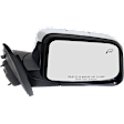 Passenger Side Mirror, Power Adjust, Manual Folding, Heated, Chrome, No Signal Light, No Memory, With Puddle Light, No Auto-Dimming, No Blind Spot Feature, Base Model