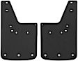 250931 Rear, Driver and Passenger Side Mud Flaps, Textured Black Center/Polished Weight, Rubber and Stainless Steel, Textured Series