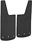250931 Rear, Driver and Passenger Side Mud Flaps, Textured Black Center/Polished Weight, Rubber and Stainless Steel, Textured Series