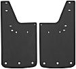 250932 Front, Driver and Passenger Side Mud Flaps, Textured Black Center/Polished Weight, Rubber and Stainless Steel, Textured Series