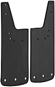 250932 Front, Driver and Passenger Side Mud Flaps, Textured Black Center/Polished Weight, Rubber and Stainless Steel, Textured Series