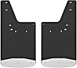 250933 Rear, Driver and Passenger Side Mud Flaps, Textured Black Center/Polished Weight, Rubber and Stainless Steel, Textured Series