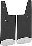 250933 Rear, Driver and Passenger Side Mud Flaps, Textured Black Center/Polished Weight, Rubber and Stainless Steel, Textured Series