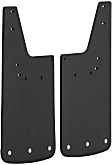 250933 Rear, Driver and Passenger Side Mud Flaps, Textured Black Center/Polished Weight, Rubber and Stainless Steel, Textured Series