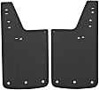 251123 Rear, Driver and Passenger Side Mud Flaps, Textured Black Center/Polished Weight, Rubber and Stainless Steel, Textured Series