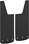 251123 Rear, Driver and Passenger Side Mud Flaps, Textured Black Center/Polished Weight, Rubber and Stainless Steel, Textured Series