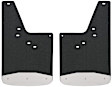 251441 Front, Driver and Passenger Side Mud Flaps, Textured Black Center/Polished Weight, Rubber and Stainless Steel, Textured Series