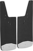 2019 GMC Sierra 1500 Limited - Front, Driver and Passenger Side Mud Flaps, 12 In. X 23 In., Textured Black Center/Polished Weight, Rubber and Stainless Steel