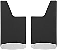 251723 Rear, Driver and Passenger Side Mud Flaps, Textured Black Center/Polished Weight, Rubber and Stainless Steel, Textured Series