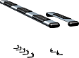 583100-570744 Running Boards, Powdercoated Silver, Aluminum, 36 in. and 98 in. Length, O-Mega II 6 in. Series