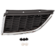 Driver Side Grille Assembly, Chrome Shell with Painted Silver Gray Insert, Grille
