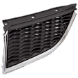 Driver Side Grille Assembly, Chrome Shell with Painted Silver Gray Insert, Grille