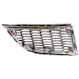 Driver Side Grille Assembly, Chrome Shell with Painted Silver Gray Insert, Grille