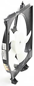 A/C Condenser Fan - Passenger Side Fan Blade, Motor and Shroud