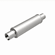 10416 Universal Muffler, Stainless Steel, Satin Body Finish, 4 x 4 in. Round Body Shape, 20 in. Overall Length, Straight-Through Muffler Type