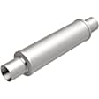 10416 Universal Muffler, Stainless Steel, Satin Body Finish, 4 x 4 in. Round Body Shape, 20 in. Overall Length, Straight-Through Muffler Type
