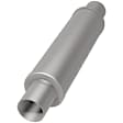 10416 Universal Muffler, Stainless Steel, Satin Body Finish, 4 x 4 in. Round Body Shape, 20 in. Overall Length, Straight-Through Muffler Type