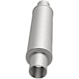 10416 Universal Muffler, Stainless Steel, Satin Body Finish, 4 x 4 in. Round Body Shape, 20 in. Overall Length, Straight-Through Muffler Type