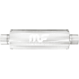 14416 Round Straight-Through Performance Exhaust Muffler - 4 in.