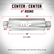 14416 Round Straight-Through Performance Exhaust Muffler - 4 in.