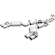 19265 Competition Exhaust System, Stainless Steel, 3 in. Cat-Back, Dual Split Rear, 4 in. Polished Tips