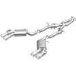 19265 Competition Exhaust System, Stainless Steel, 3 in. Cat-Back, Dual Split Rear, 4 in. Polished Tips