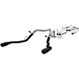 19350 MF Exhaust System, Stainless Steel, 4 in. Cat-Back, Split Rear, Black Coated Tips