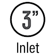 35180 Universal, 3 in. inlet,3 in. outlet, Turndown cut, Polished