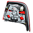 Driver Side, Outer Tail Light, without Bulb, Halogen, Clear and Red Lens, Sedan, Elegance Package