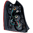Passenger Side Tail Light, with Bulb, Halogen, Clear and Red Lens, Base Model, Hatchback