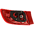 Passenger Side, Outer Tail Light, with Bulb, Halogen, Red Lens, With Standard Type Bumper, Sedan