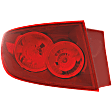 Driver Side, Outer Tail Light, with Bulb, Halogen, Red Lens, With Standard Type Bumper, Sedan