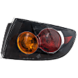 Passenger Side, Outer Tail Light, with Bulb, Halogen, Amber and Red Lens, With Sport Type Bumper, Sedan