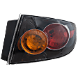 Passenger Side, Outer Tail Light, with Bulb, Halogen, Amber and Red Lens, With Sport Type Bumper, Sedan