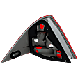 Passenger Side Tail Light, without Bulb, Halogen, Clear and Red Lens, Sedan, (203) Chassis