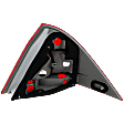 Driver Side Tail Light, without Bulb, Halogen, Clear and Red Lens, Sedan, (203) Chassis