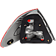 Passenger Side Tail Light, without Bulb, Halogen, Clear and Red Lens, Sedan, For Models Without Appearance Package