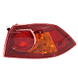 Passenger Side, Outer Tail Light, with Bulb, Halogen, Red Lens, 09-09, Without Turbo, Except Sportback Models